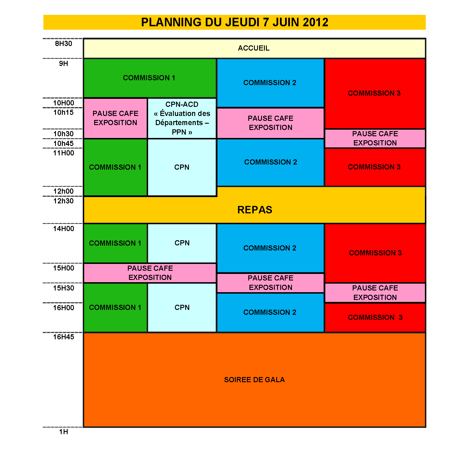 planning jeudi 7 juin 2012